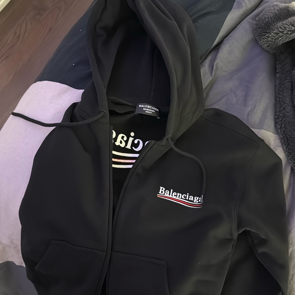 Balenciaga cropped zip up hoodie